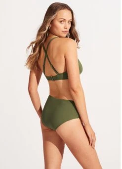 Seafolly Collective DD Scoop Neck Halter Top - Olive -Bikini Sales Store 31368DD942 Olive 6