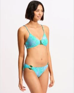 Sea Skin Ring Front Bralette Bikini Top - Vivid Green -Bikini Sales Store 31369 064 VividGreen 5