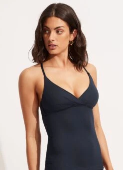 Seafolly Collective Wrap Front Tankini Top - True Navy 10 Seafolly Collective Wrap Front Tankini Top - True Navy -Bikini Sales Store 31381 942 True 20Navy 3