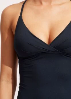 Seafolly Collective Wrap Front Tankini Top - True Navy 12 Seafolly Collective Wrap Front Tankini Top - True Navy -Bikini Sales Store 31381 942 True 20Navy 5