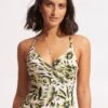 Island In The Sun Wrap Front Tankini Top - Avocado 2 Island In The Sun Wrap Front Tankini Top - Avocado -Bikini Sales Store 31381 946 Avocado 1