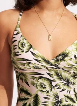 Island In The Sun Wrap Front Tankini Top - Avocado -Bikini Sales Store 31381 946 Avocado 5