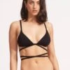 Seafolly Collective Tri Bra With Wrap Around Strap - Black -Bikini Sales Store 31385 942 Black 2