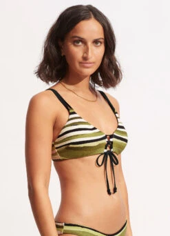 Sun Stripe Reversible Bralette - Avocado -Bikini Sales Store 31389 947 Avocado 3