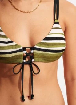 Sun Stripe Reversible Bralette - Avocado -Bikini Sales Store 31389 947 Avocado 5