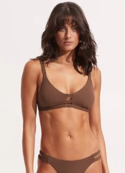 Seafolly Collective Gathered Strap Bralette - Tiramisu -Bikini Sales Store 31390 942 Tiramisu 2