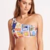 On Vacation One Shoulder Top With Tie - Azure -Bikini Sales Store 31394 022 Azure 3