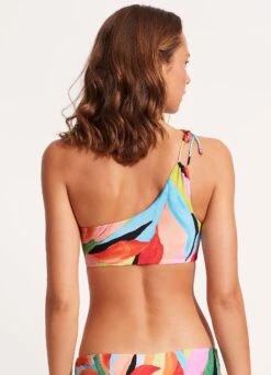 Tropfest One Shoulder Top With Tie - Aquamarine -Bikini Sales Store 31394 978 Aquamarine 4