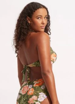 Paradise Garden Tab Front Halter Bra - Avocado -Bikini Sales Store 31400 960 Avocado 5