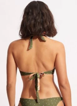 Paradise Garden Tab Front Halter Bra - Avocado -Bikini Sales Store 31400 960 Avocado 6