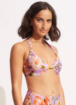 Paradise Garden Tab Front Halter Bra - Lilac -Bikini Sales Store 31400 960 Lilac 3