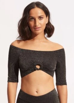 Poolside Twist Ring Crop Top - Sepia 10 Poolside Twist Ring Crop Top - Sepia -Bikini Sales Store 31402 959 Sepia 3