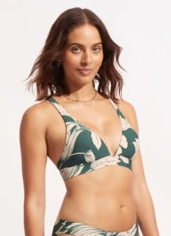 Fleur De Bloom Longline Tri - Evergreen -Bikini Sales Store 31404 983 Evergreen 3