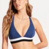 Slice Of Splice Triangle Bikini Top - Ultramarine