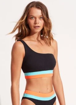 Slice Of Splice One Shoulder Top - Black -Bikini Sales Store 31408 990 Black 5