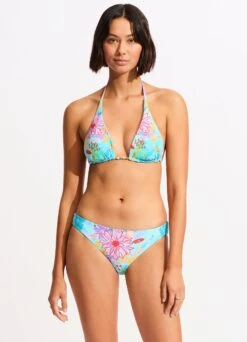 Under The Sea Reversible Slide Triangle Bikini Top - Blue Mist -Bikini Sales Store 31412 061 Blue 20Mist 4