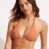 Second Wave Longline Slide Tri Top - Copper Tan -Bikini Sales Store 31412 968 Copper 20Tan 1