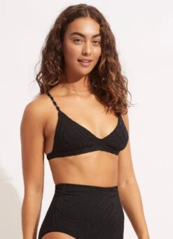 Second Wave Fixed Tri Bra - Black -Bikini Sales Store 31415 968 Black 3