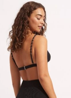 Second Wave Fixed Tri Bra - Black -Bikini Sales Store 31415 968 Black 4