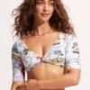 Coast To Coast Twist Front Crop Top - Powder Blue 2 Coast To Coast Twist Front Crop Top - Powder Blue -Bikini Sales Store 31427 913 PowderBlue 3