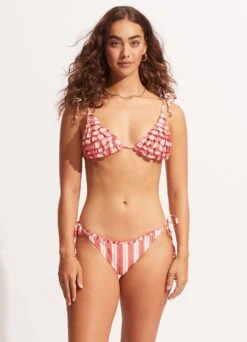 Cabana Ruffle Slide Tri - Sunkissed Coral -Bikini Sales Store 31433 001 SunKisdCrl 4