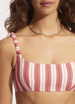 Cabana Gathered Strap Bralette - Sunkissed Coral -Bikini Sales Store 31434 001 SunKisdCrl 7