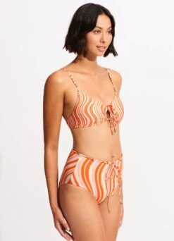 Mod Squad Drawstring Keyhole Bralette - Mandarin -Bikini Sales Store 31445 050 Mandarin 5
