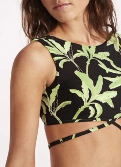 Palm Paradise Crop Top - Black 11 Palm Paradise Crop Top - Black -Bikini Sales Store 31451 028 Black 7