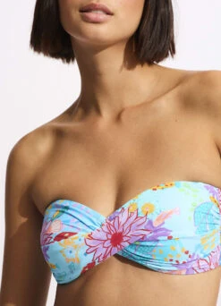 Under The Sea Twist Bandeau Bikini Top - Blue Mist -Bikini Sales Store 33261 061 Blue 20Mist 7