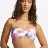 Under The Sea Twist Bandeau Bikini Top - White -Bikini Sales Store 33261 061 White 3