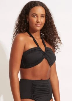 Seafolly Collective Halter Bandeau - Black 16 Seafolly Collective Halter Bandeau - Black -Bikini Sales Store 33816 942 Black 8