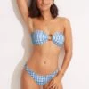 Amalfi Check High Cut Pant - Amalfi Blue -Bikini Sales Store 40305 951 AmalfiBlue 1