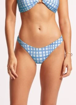 Amalfi Check High Cut Pant - Amalfi Blue -Bikini Sales Store 40305 951 AmalfiBlue 3
