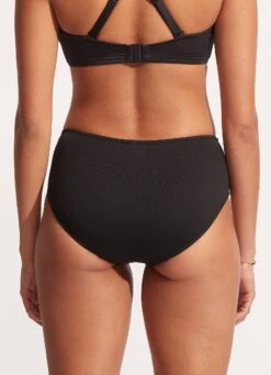 Seafolly Collective Gathered Front Retro Pant - Black -Bikini Sales Store 40343 942 Black 5