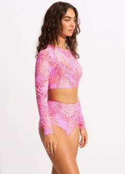 Sea Skin High Waisted Bikini Bottom - Fuchsia Rose -Bikini Sales Store 40558 064 FuchsiaRos 5