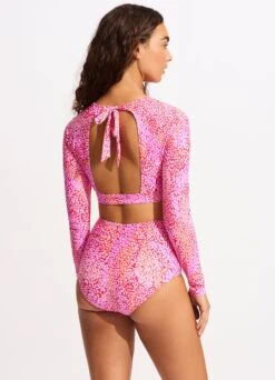 Sea Skin High Waisted Bikini Bottom - Fuchsia Rose -Bikini Sales Store 40558 064 FuchsiaRos 6
