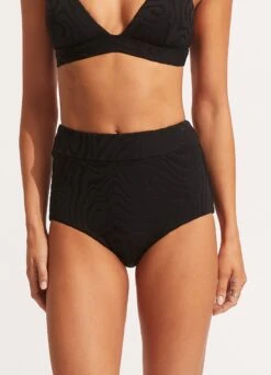 Second Wave High Waisted Pant - Black -Bikini Sales Store 40558 968 Black 3