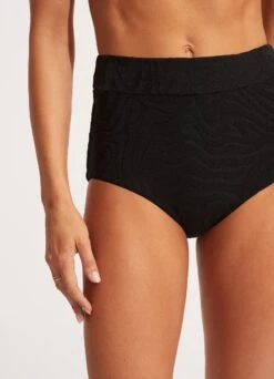 Second Wave High Waisted Pant - Black -Bikini Sales Store 40558 968 Black 6