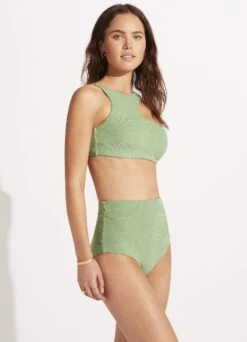 Second Wave High Waisted Pant - Palm Green 9 Second Wave High Waisted Pant - Palm Green -Bikini Sales Store 40558 968 PalmGreen 5