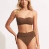 Seafolly Collective High Waist Wrap Front Pant - Tiramisu -Bikini Sales Store 40643 942 Tiramisu 1