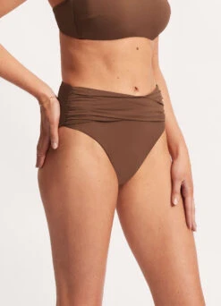 Seafolly Collective High Waist Wrap Front Pant - Tiramisu -Bikini Sales Store 40643 942 Tiramisu 4