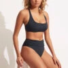 Seafolly Collective High Waist Wrap Front Pant - True Navy -Bikini Sales Store 40643 942 True 20Navy 1