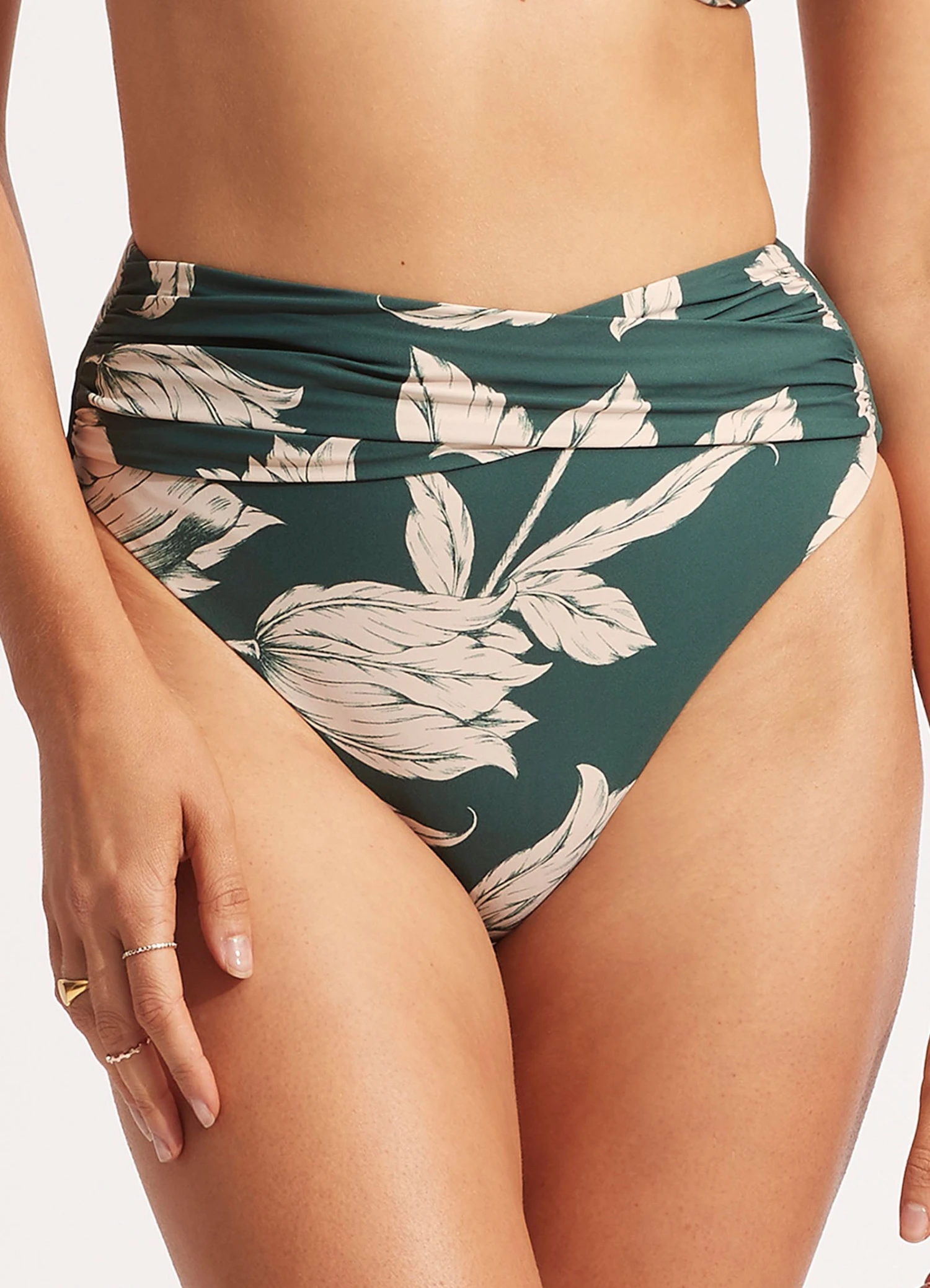 Fleur De Bloom High Waist Wrap Front Pant - Evergreen 4 Fleur De Bloom High Waist Wrap Front Pant - Evergreen - Image 2