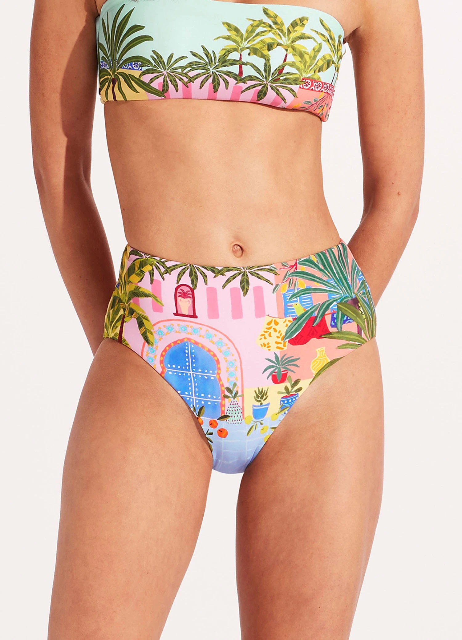 On Vacation High Waisted Pant - Azure 5 On Vacation High Waisted Pant - Azure - Image 3