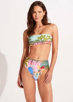 On Vacation High Waisted Pant - Azure 11 On Vacation High Waisted Pant - Azure -Bikini Sales Store 40646 022 Azure 4