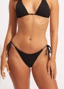 Second Wave Tie Side Rio Pant - Black -Bikini Sales Store 40651 968 Black 3