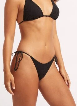 Second Wave Tie Side Rio Pant - Black -Bikini Sales Store 40651 968 Black 4