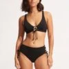 Sun Stripe Wide Side Lace Up Retro - Black 2 Sun Stripe Wide Side Lace Up Retro - Black -Bikini Sales Store 40685 947 Black 1