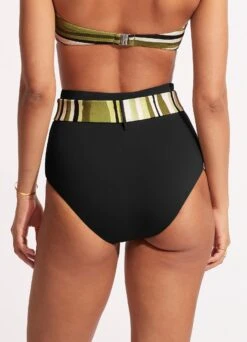 Sun Stripe High Waisted Pant With Belt - Avocado -Bikini Sales Store 40686 947 Avocado 5