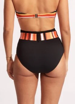 Sun Stripe High Waisted Pant With Belt - Black -Bikini Sales Store 40686 947 Black 5